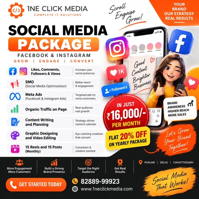 1ne Click Media Pvt. Ltd. Instagram post