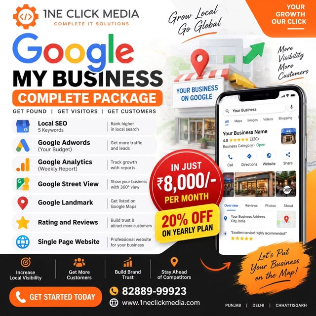 1ne Click Media Pvt. Ltd. Instagram post — how digital marketing grows local businesses